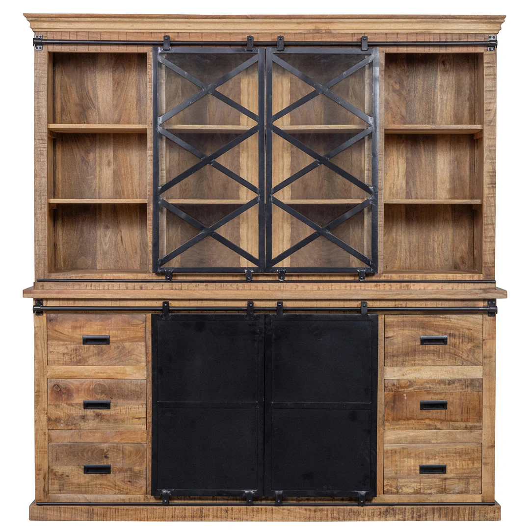 Mangohouten Buffetkast Milan 160 cm met dubbele deurtjes X - Image 2