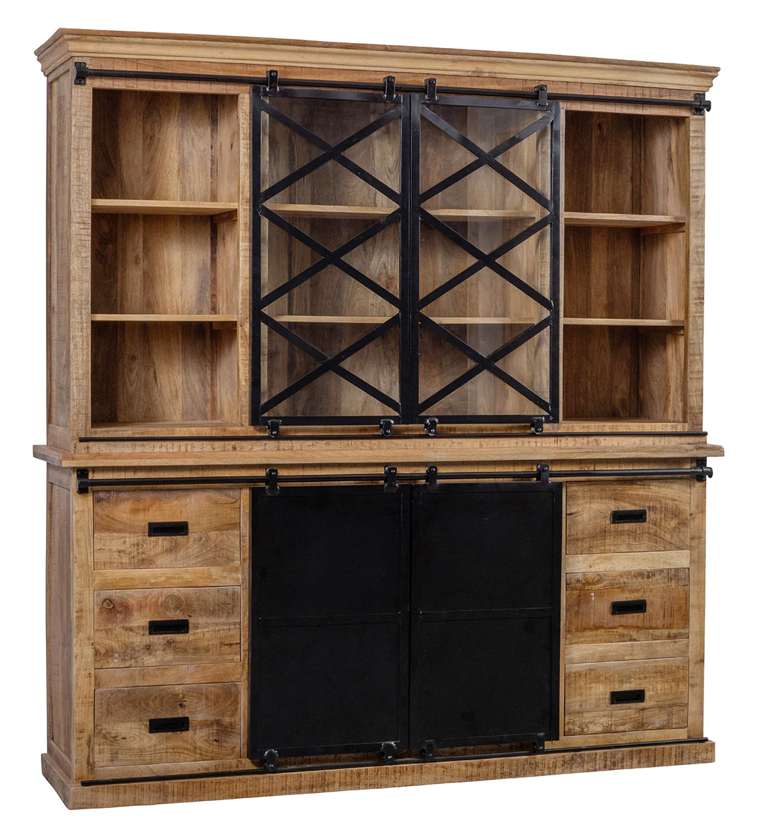 Mangohouten Buffetkast Milan 160 cm met dubbele deurtjes X - Image 3