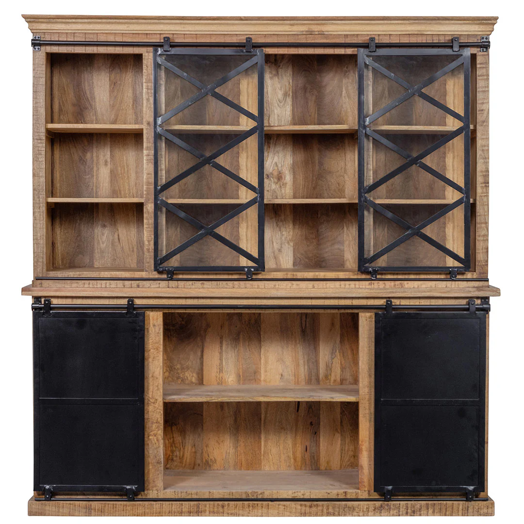 Mangohouten Buffetkast Milan 160 cm met dubbele deurtjes X - Image 4