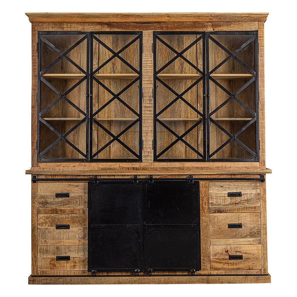 Mangohouten Buffetkast Milan 160 cm met deurtjes X - Image 2