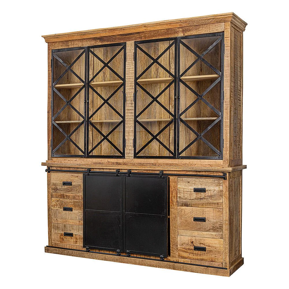 Mangohouten Buffetkast Milan 160 cm met deurtjes X - Image 3