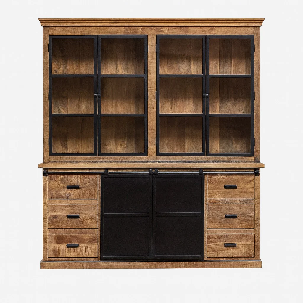 Mangohouten Buffetkast Milan 200 cm Dubbele Deurtjes Recht - Image 2