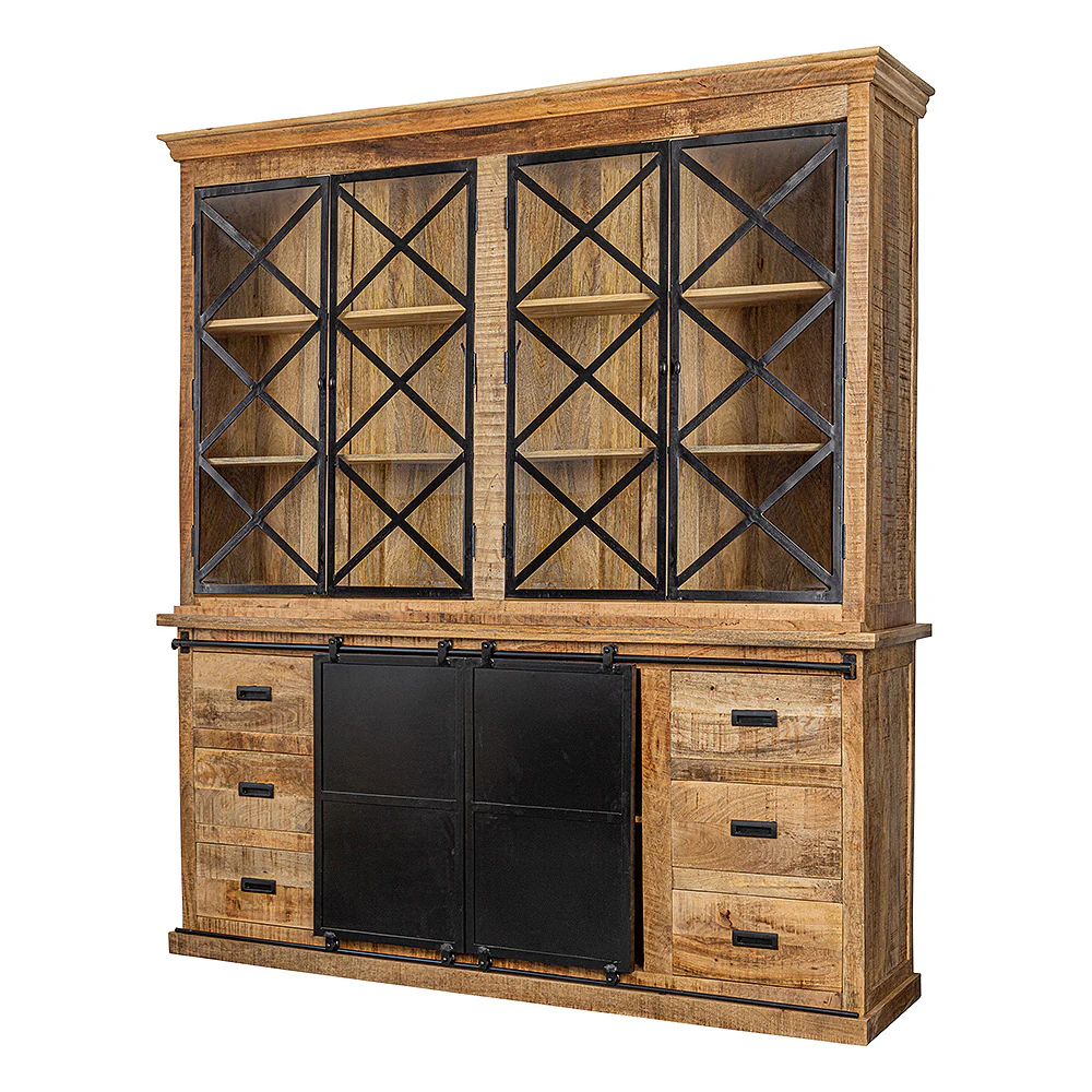 Mangohouten Buffetkast Milan 200 cm met deurtjes X - Image 3