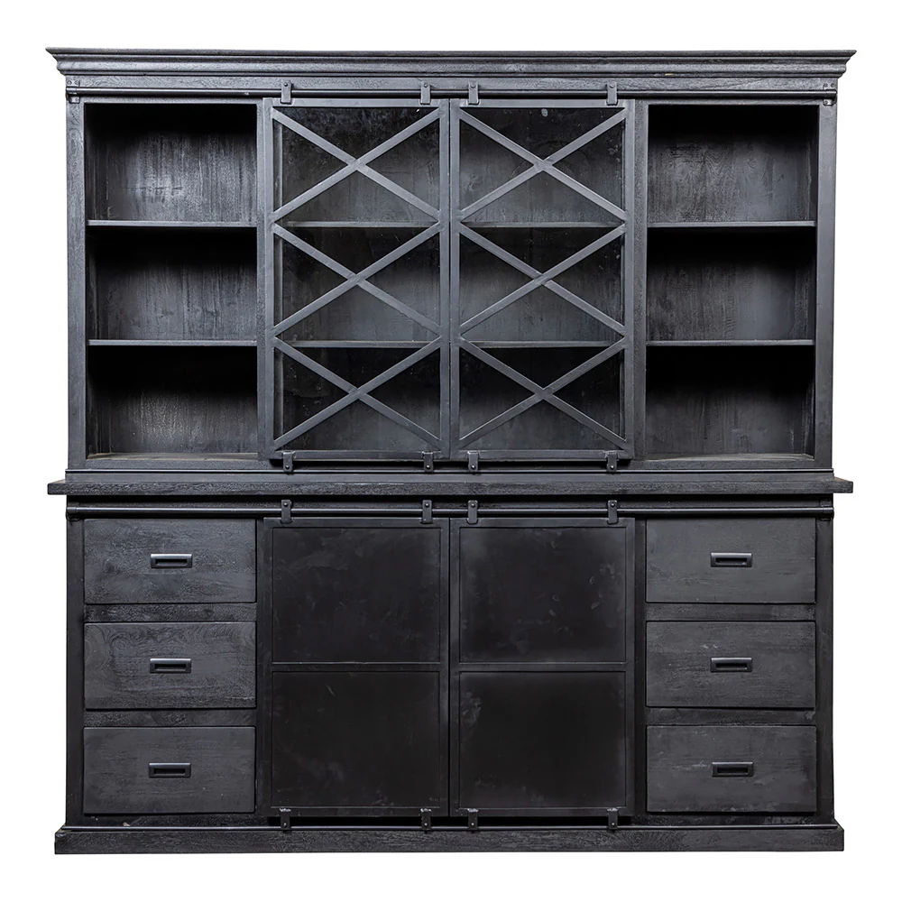 Mangohouten Buffetkast Milan 220 cm X Zwart - Image 2