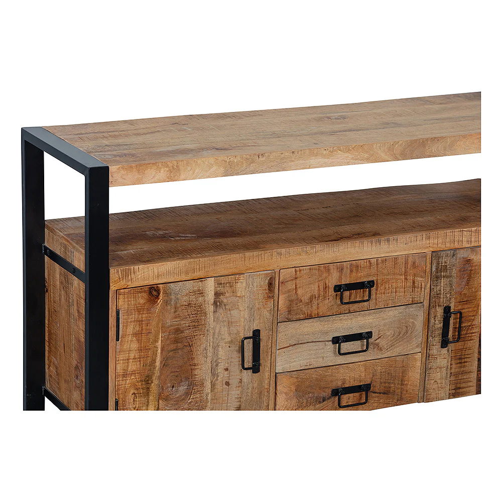 Mangohouten Dressoir Britt 140 cm 2 deuren 3 lades - Image 5