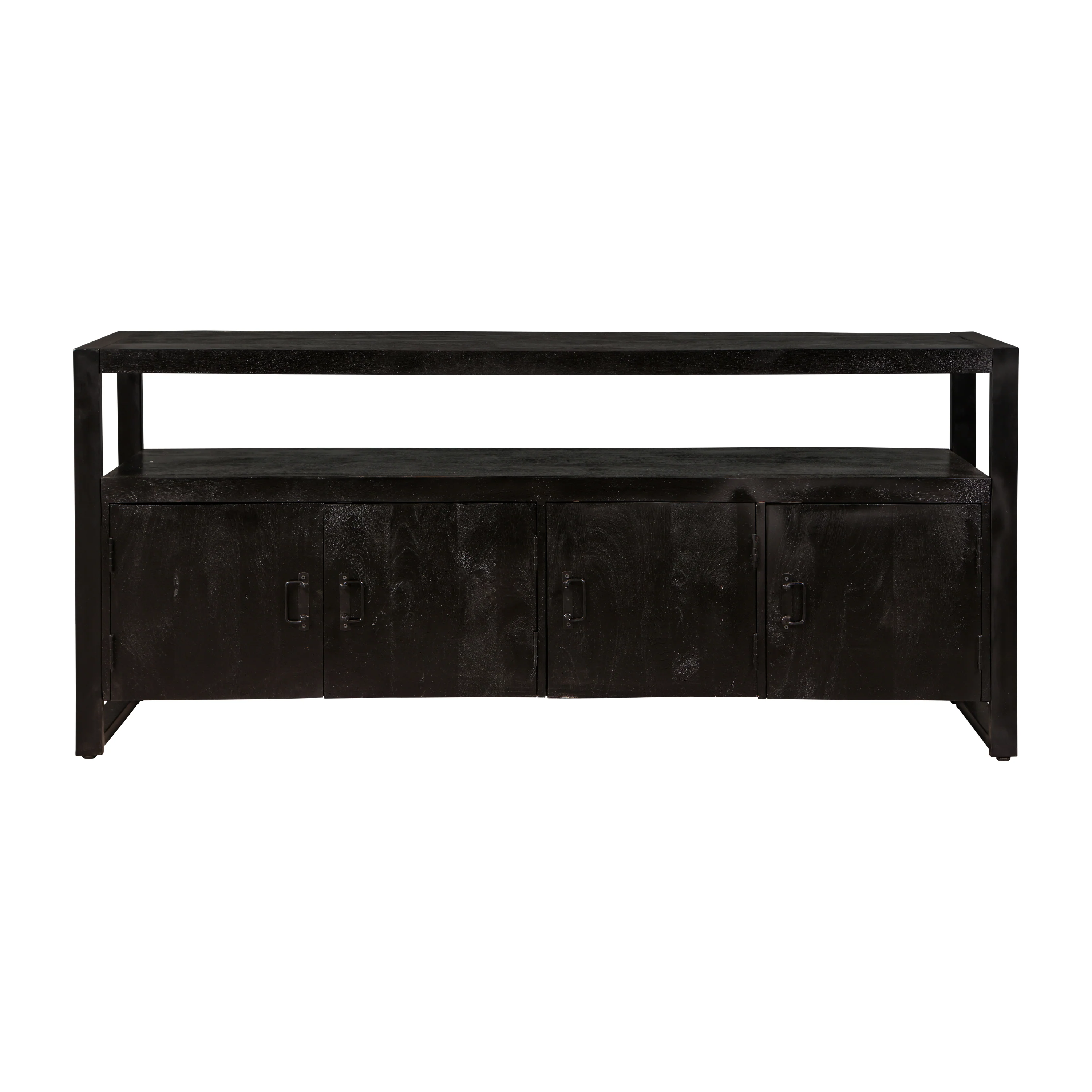 Mangohouten Dressoir Britt 180 cm met 4 deuren Zwart - Image 3