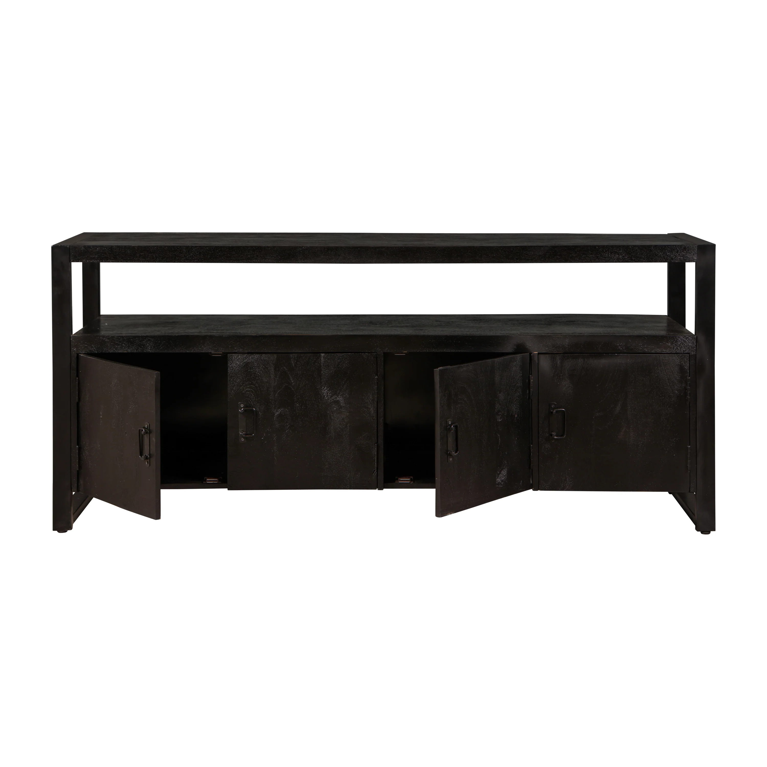 Mangohouten Dressoir Britt 180 cm met 4 deuren Zwart - Image 4
