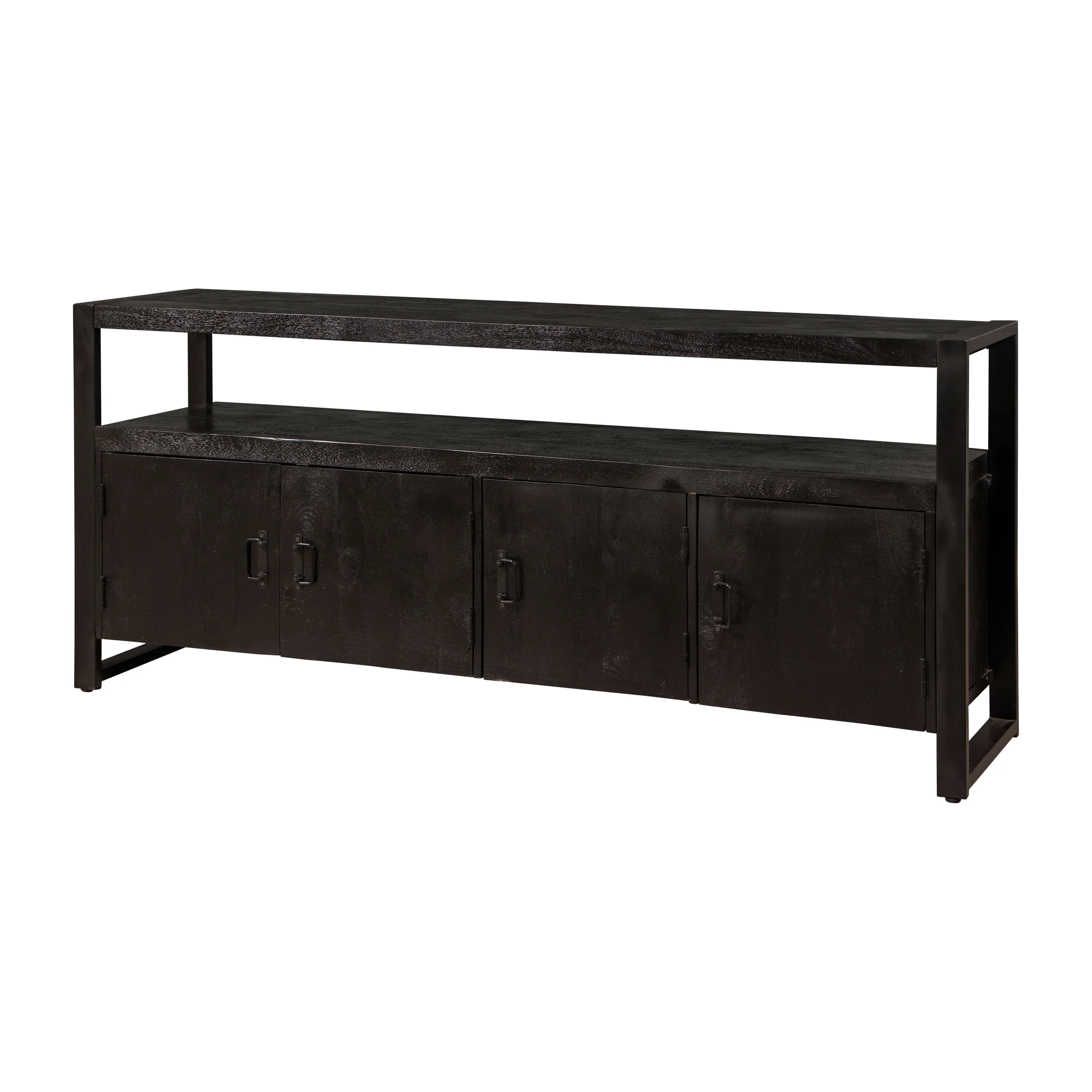 Mangohouten Dressoir Britt 180 cm met 4 deuren Zwart - Image 5