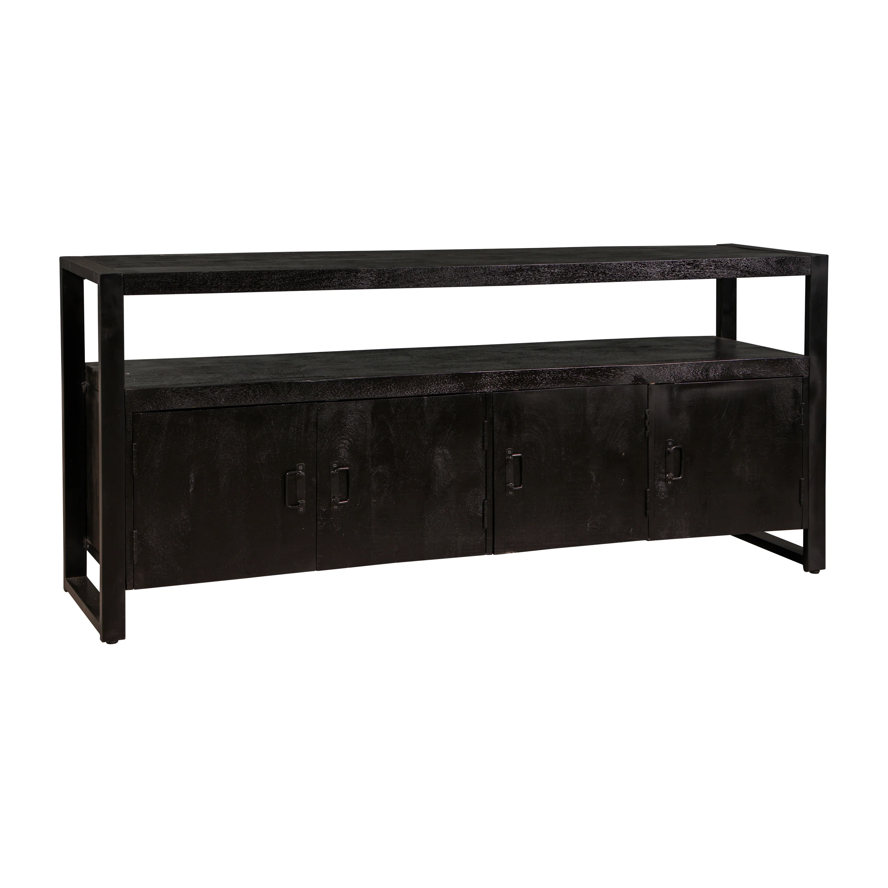 Mangohouten Dressoir Britt 180 cm met 4 deuren Zwart - Image 6