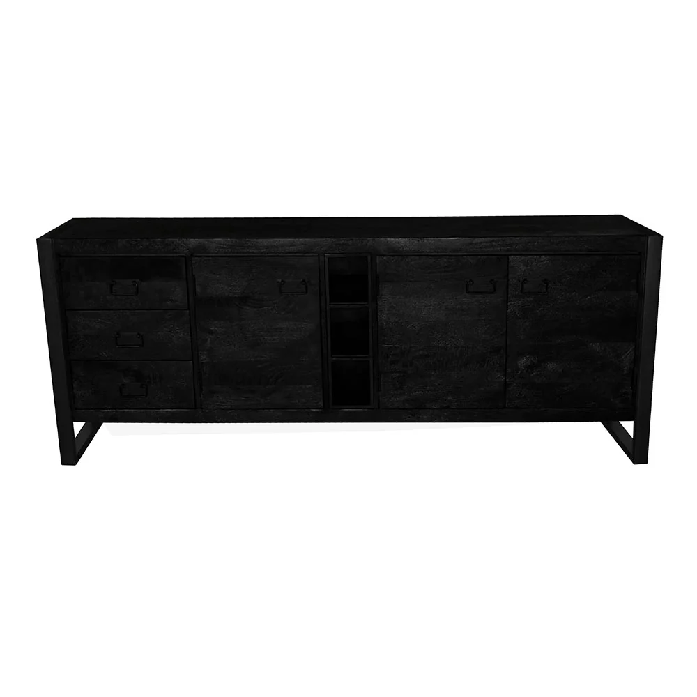 Mangohouten Dressoir Kelvin 200 cm Zwart - Image 3