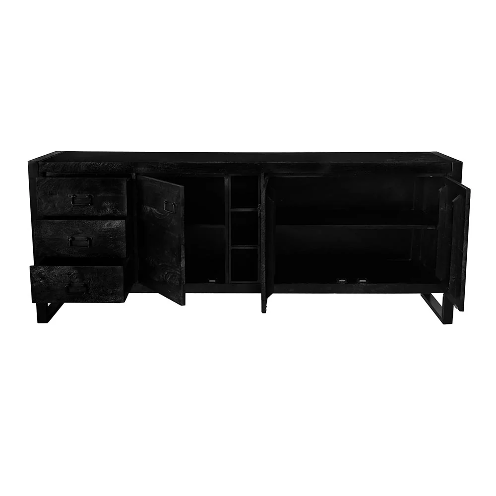 Mangohouten Dressoir Kelvin 200 cm Zwart - Image 4
