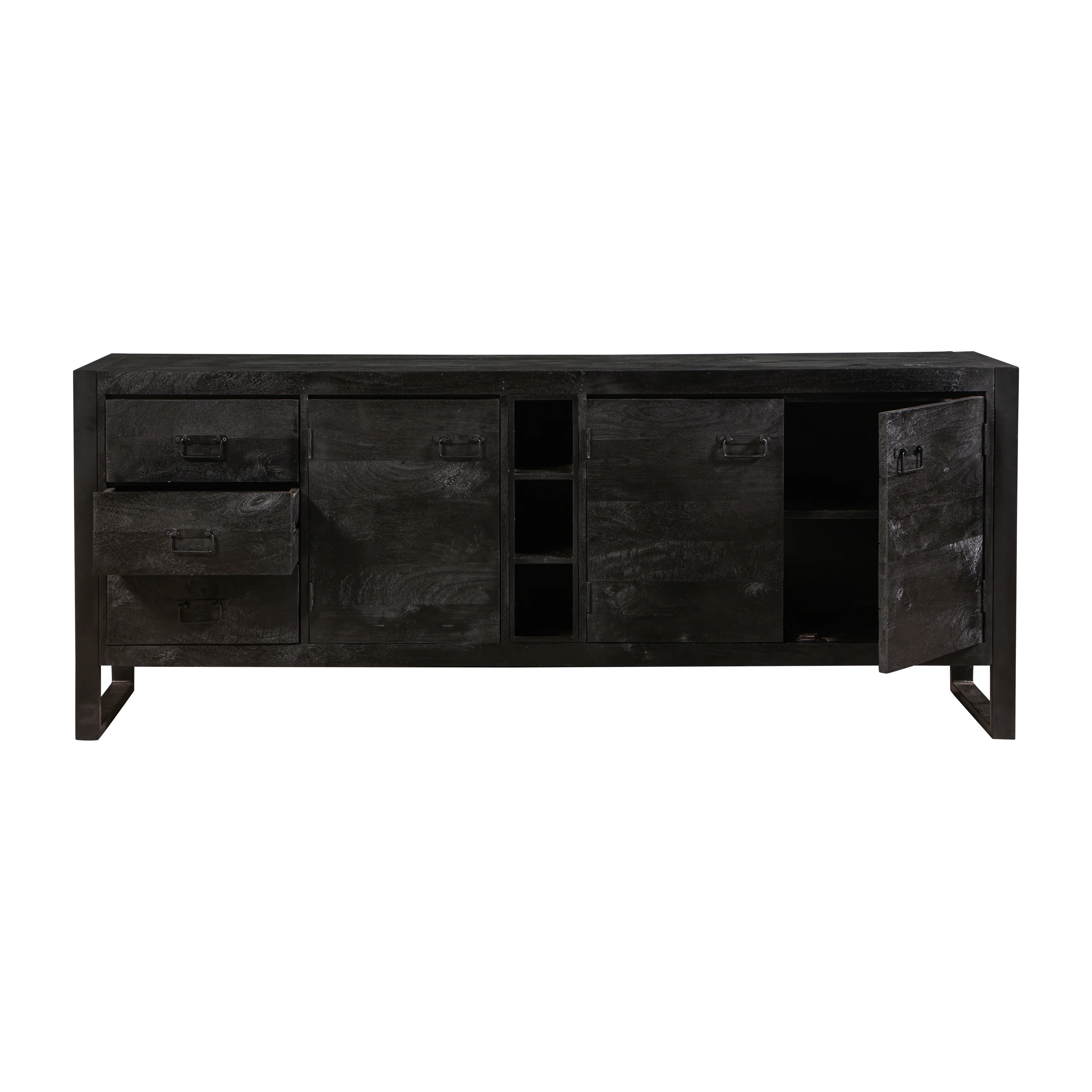 Mangohouten Dressoir Kelvin 200 cm Zwart - Image 6