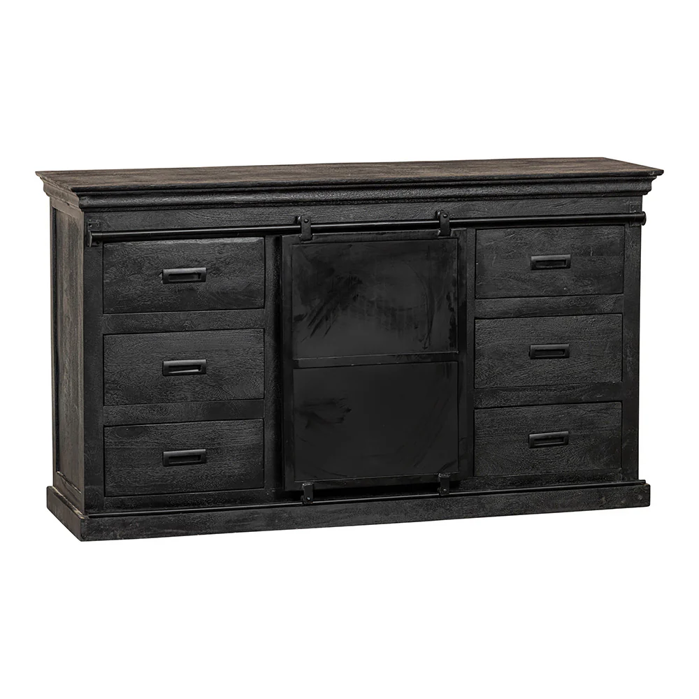 Mangohouten Dressoir Milan 160 cm Zwart - Image 3