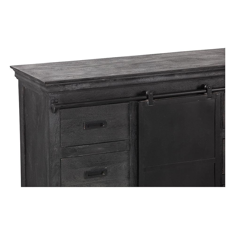 Mangohouten Dressoir Milan 160 cm Zwart - Image 6
