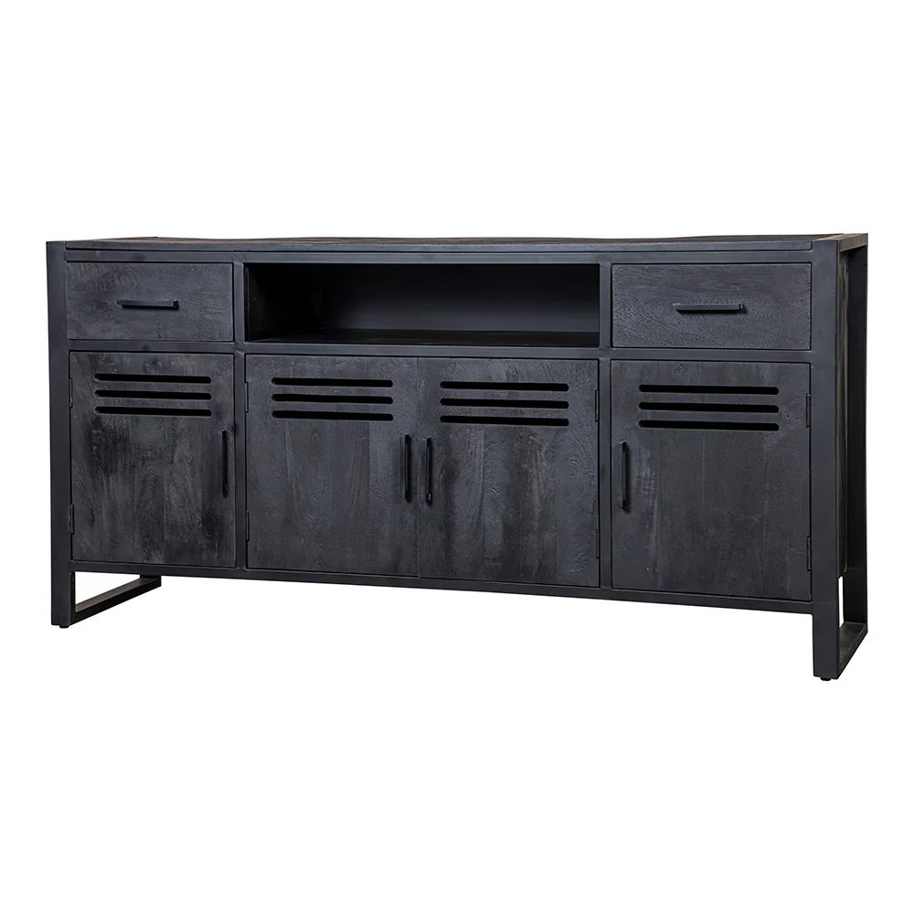 Mangohouten Dressoir Tristan 180 cm Zwart - Image 3