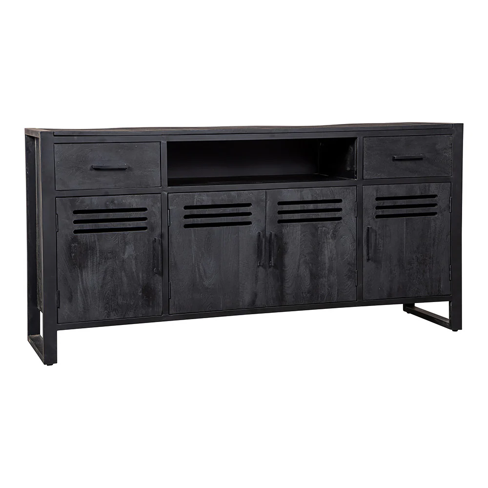 Mangohouten Dressoir Tristan 180 cm Zwart - Image 4