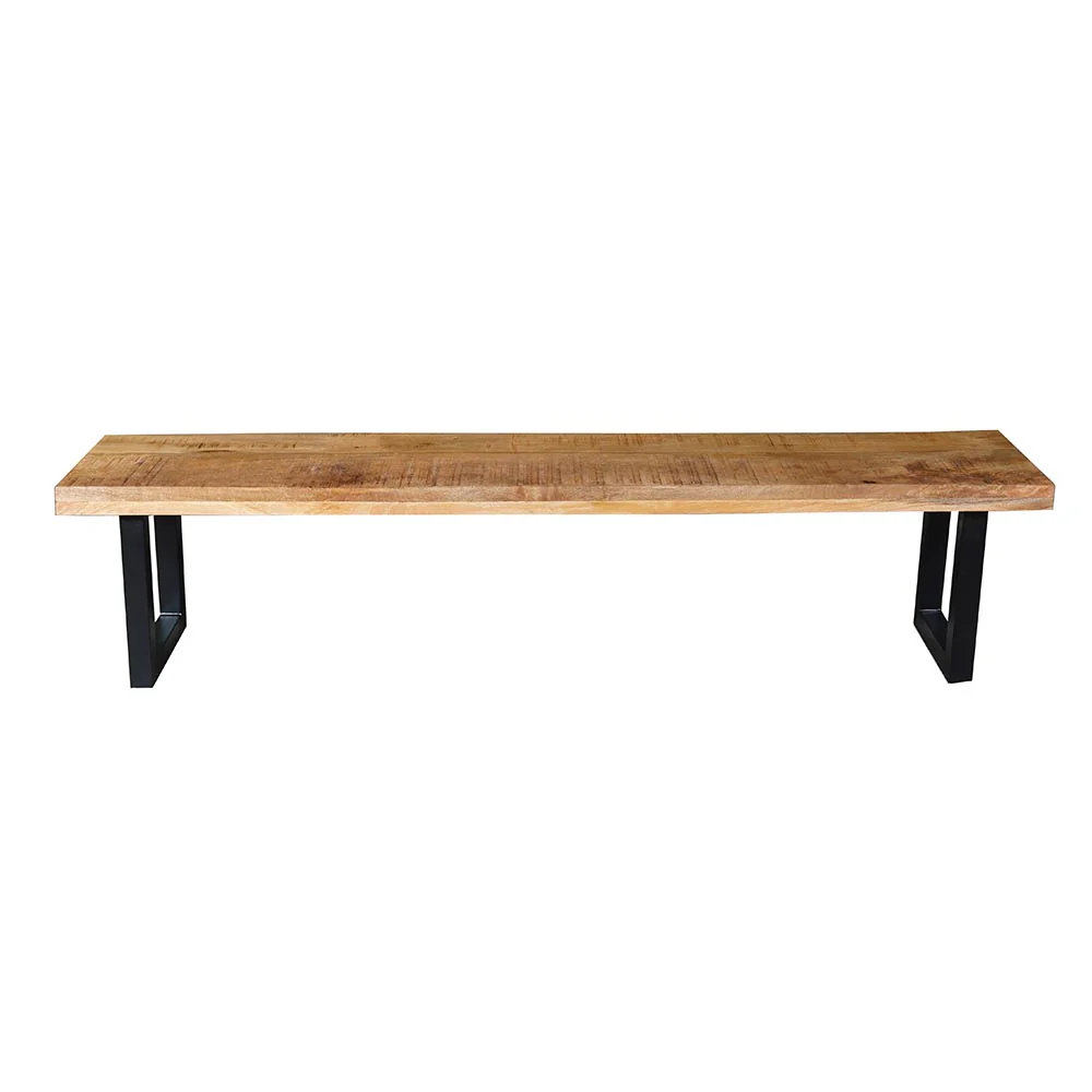 Mangohouten eetkamerbank Roy U-poot 140x40 cm - Image 3