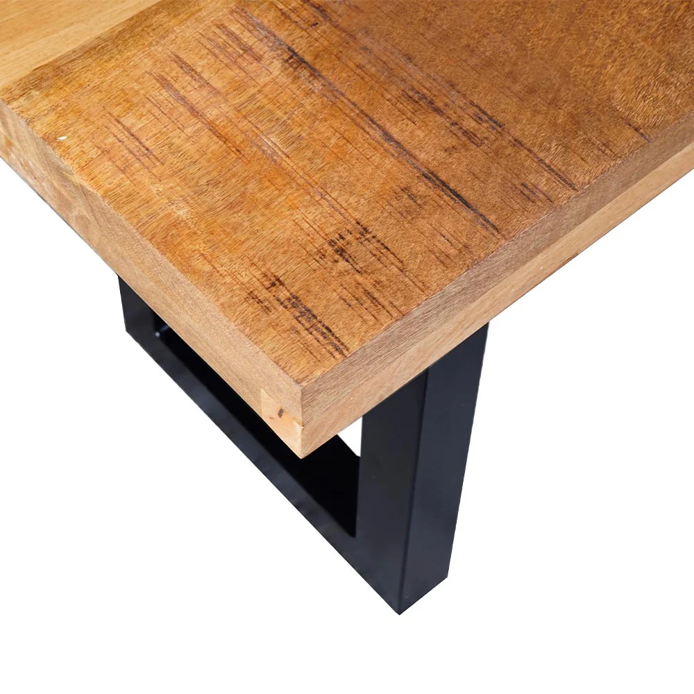 Mangohouten eetkamerbank Roy U-poot 140x40 cm - Image 4