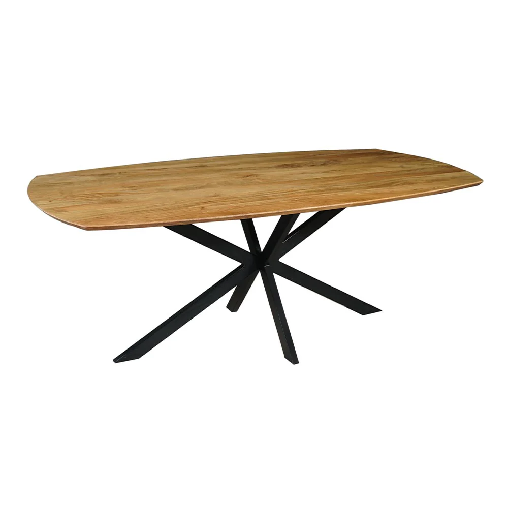 Mangohouten Eettafel Deens Ovaal Tess 210x100 cm (2,5 cm) - Image 3