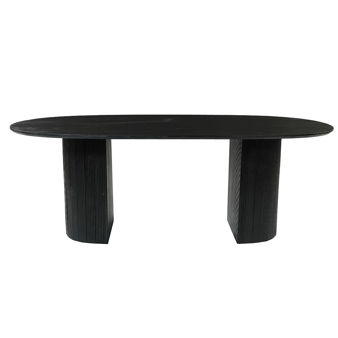 Mangohouten Eettafel Maeve 180x100 cm zwart - Image 2