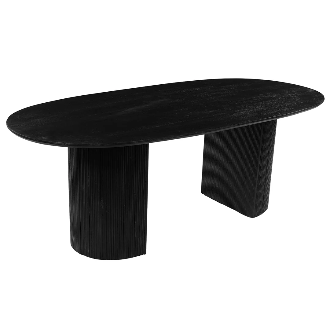 Mangohouten Eettafel Maeve 180x100 cm zwart - Image 3