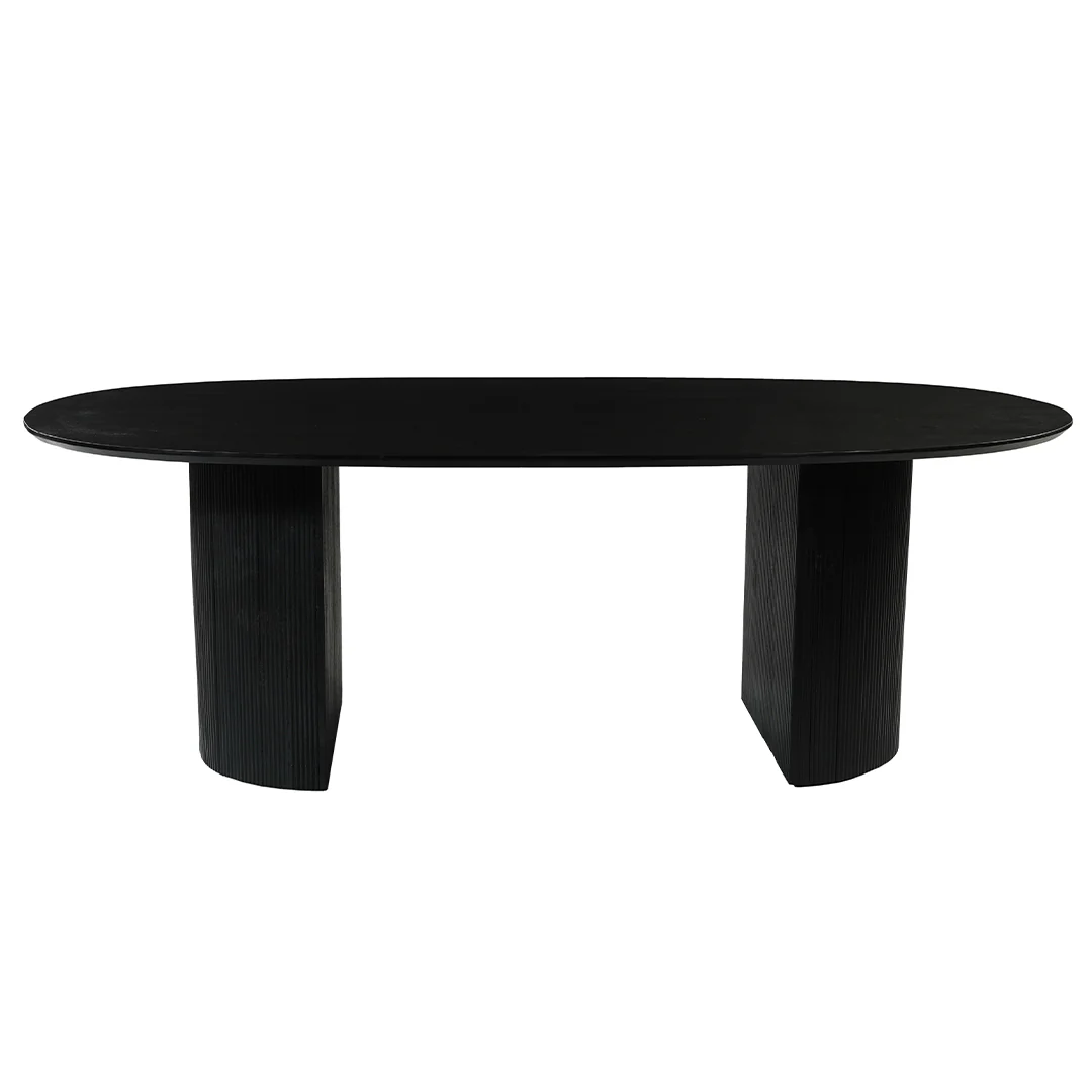 Mangohouten Eettafel Maeve 210x100 cm zwart - Image 2
