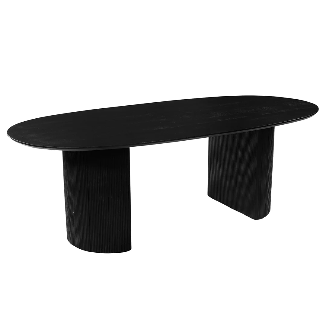 Mangohouten Eettafel Maeve 210x100 cm zwart - Image 3