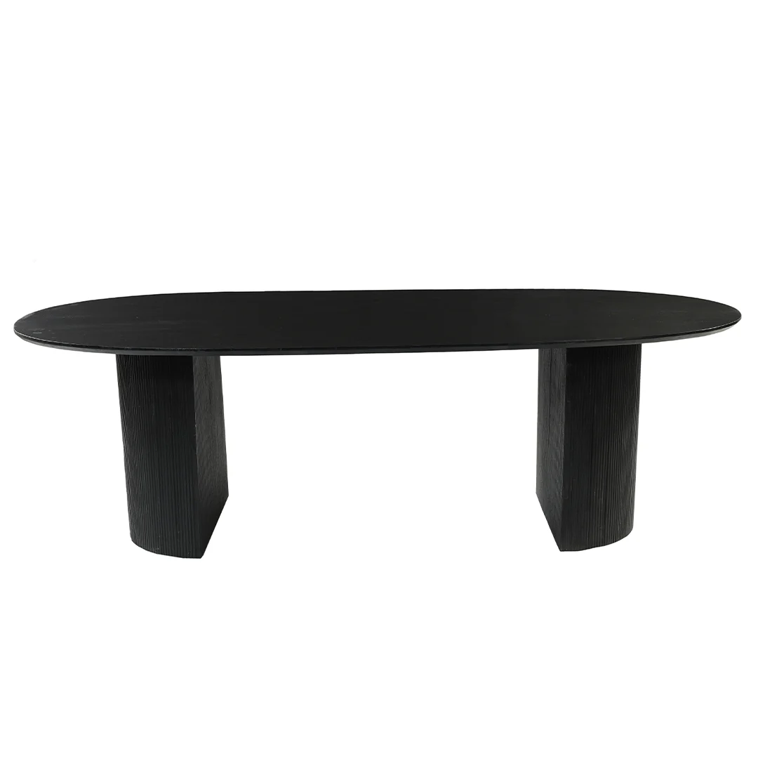 Mangohouten Eettafel Maeve 220x100 cm zwart - Image 2