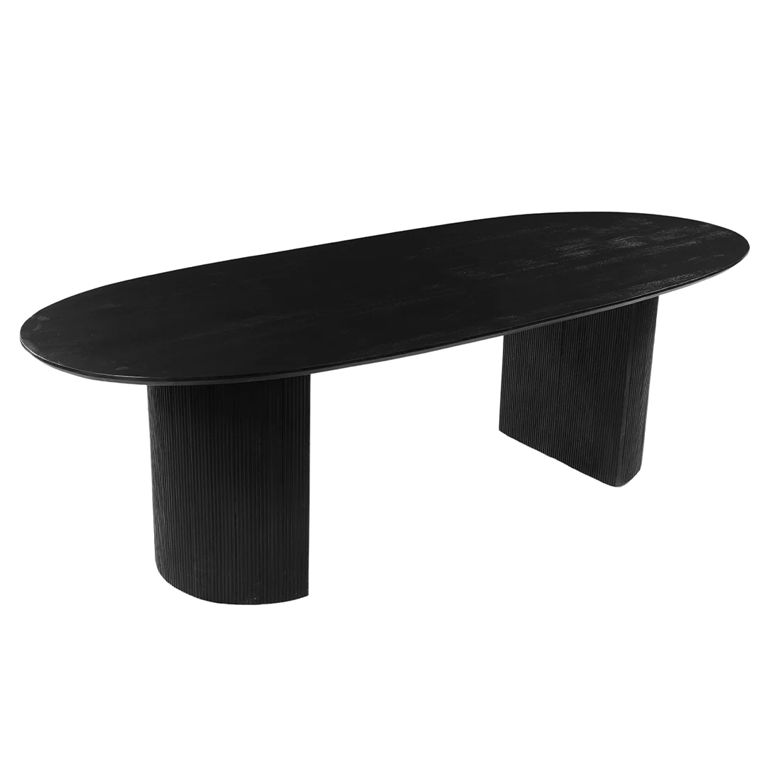 Mangohouten Eettafel Maeve 220x100 cm zwart - Image 3