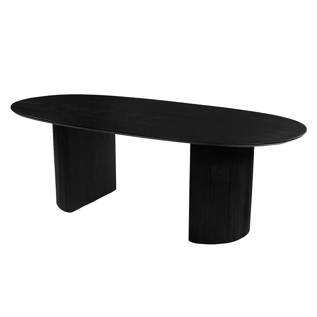 Mangohouten Eettafel Maeve 240x110 cm zwart - Image 3