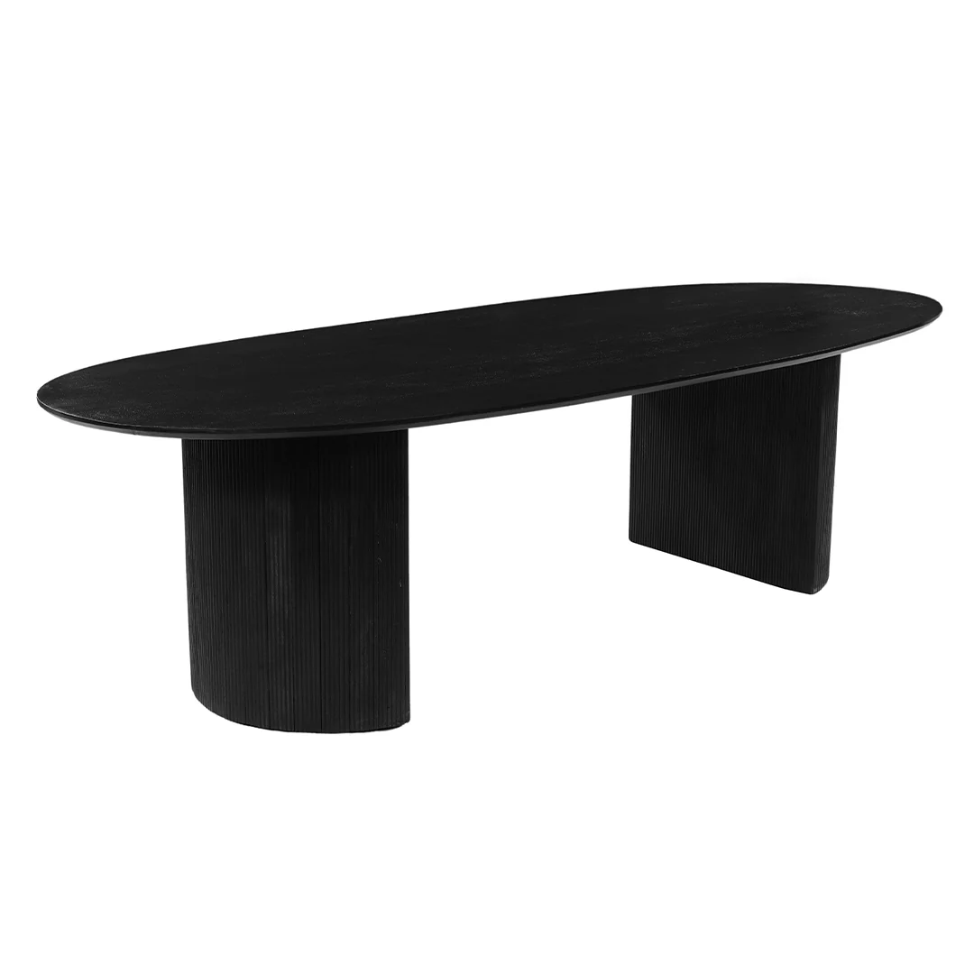 Mangohouten Eettafel Maeve 260x120 cm zwart - Image 3