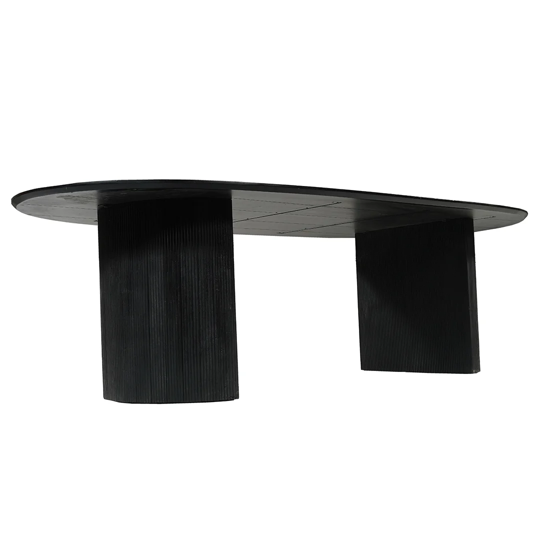Mangohouten Eettafel Maeve 260x120 cm zwart - Image 4