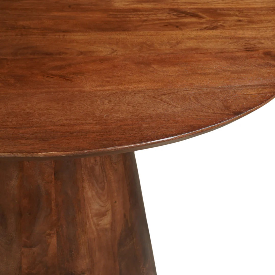 Mangohouten eettafel Mick rond bruin 110cm - Image 3