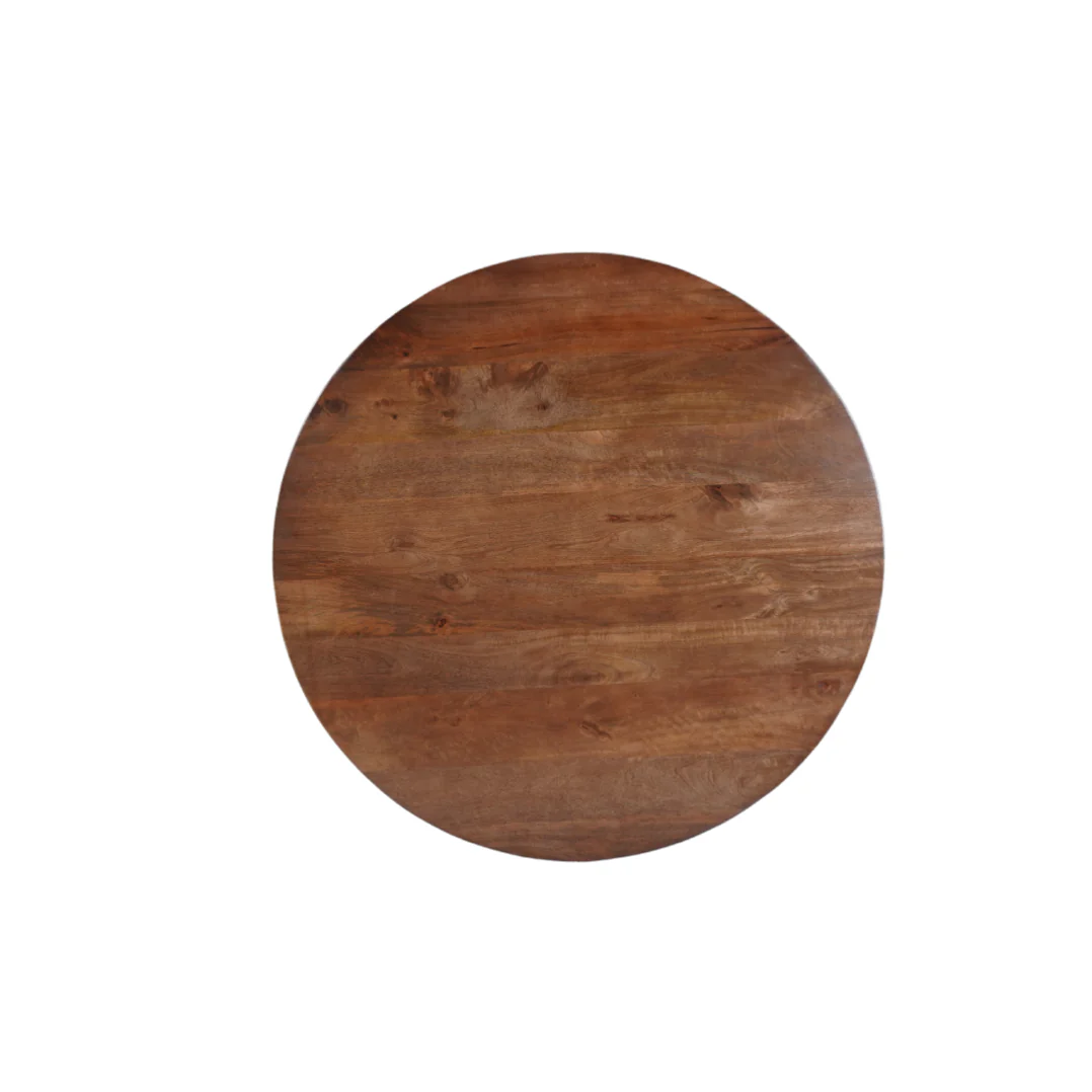 Mangohouten eettafel Mick rond bruin 110cm - Image 4