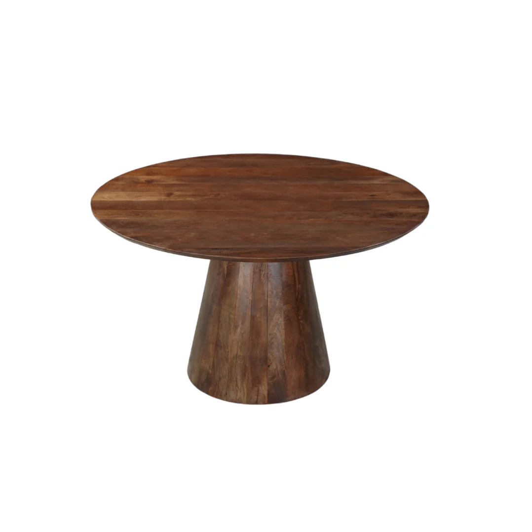 Mangohouten eettafel Mick rond bruin 130cm - Image 2