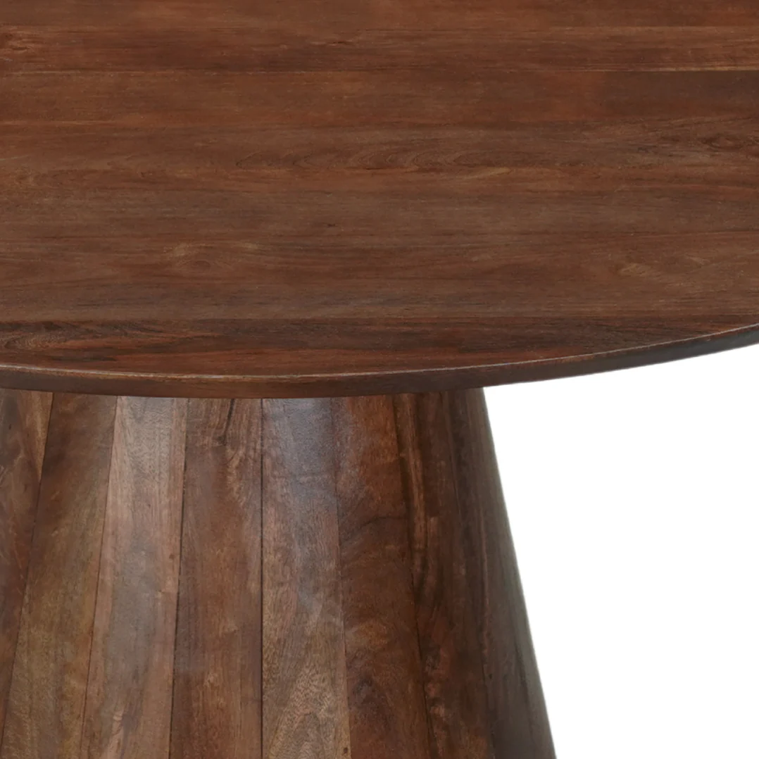 Mangohouten eettafel Mick rond bruin 130cm - Image 3
