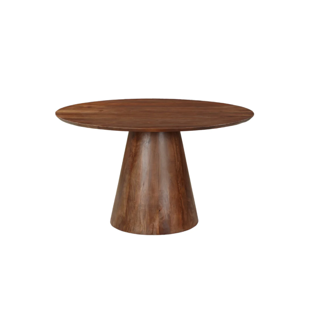 Mangohouten eettafel Mick rond bruin 130cm - Image 4