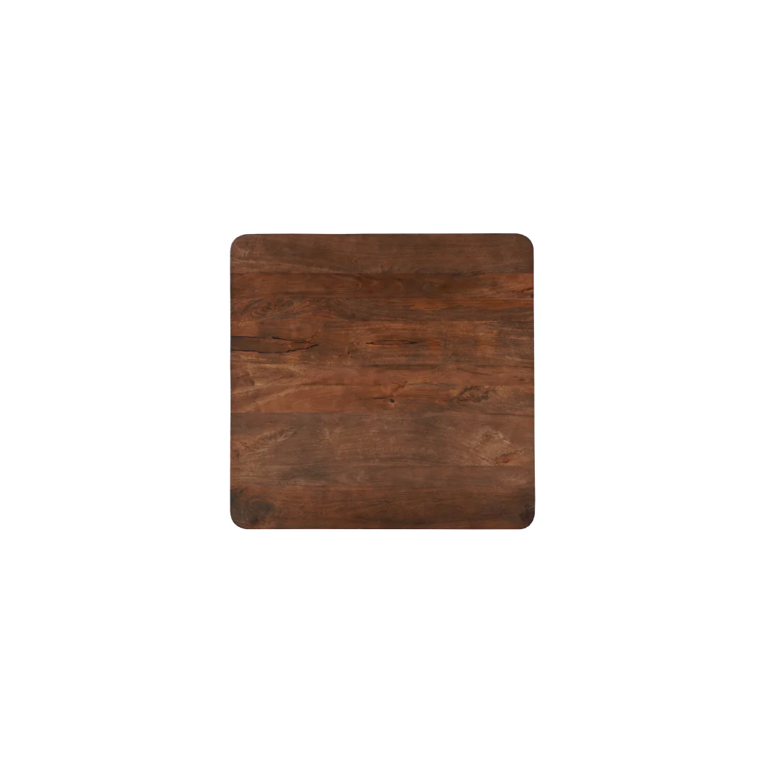 Mangohouten eettafel Mick vierkant bruin 110x110cm - Image 4