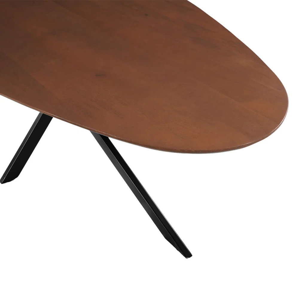 Mangohouten Eettafel Organisch Branwen 220x110 cm Walnoot - Image 5