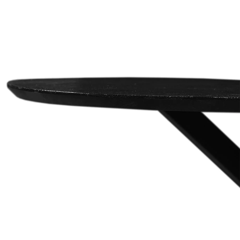 Mangohouten Eettafel Ovaal Julia 220x110 cm Zwart (2,5 cm) - Image 5