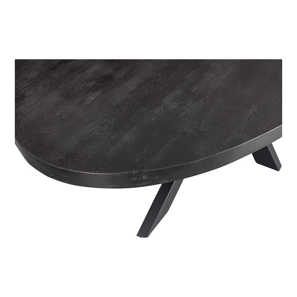Mangohouten Eettafel Ovaal Oscar 210x100 cm Zwart (5cm) - Image 4