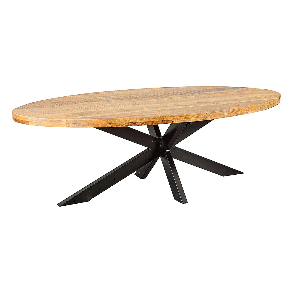 Mangohouten Eettafel Ovaal Oscar 300x130 cm (6cm) - Image 3