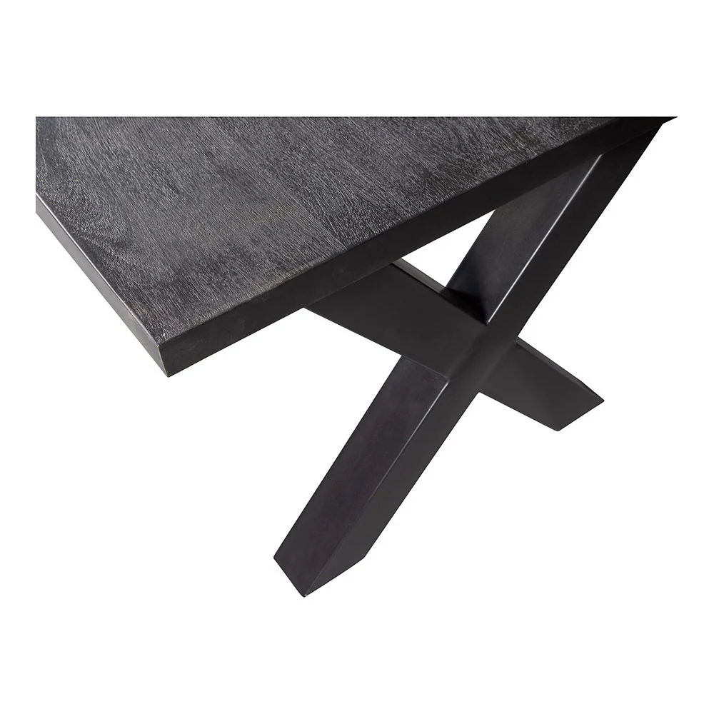 Mangohouten Eettafel Rechthoek Cedric 140x90 cm Zwart (6cm) - Image 5