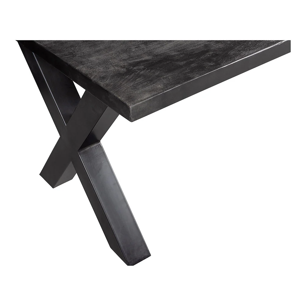 Mangohouten Eettafel Rechthoek Cedric 140x90 cm Zwart (6cm) - Image 6