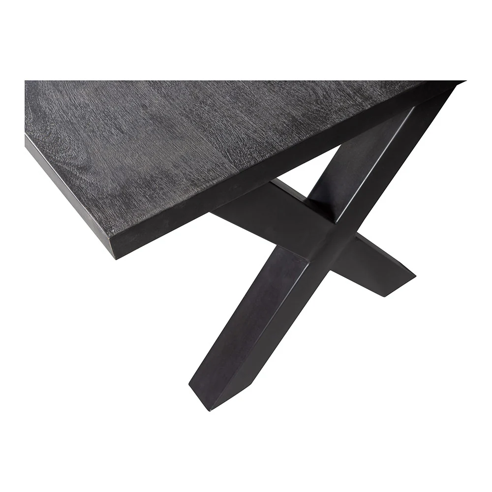 Mangohouten Eettafel Rechthoek Cedric 180x100 cm Zwart (6cm) - Image 6