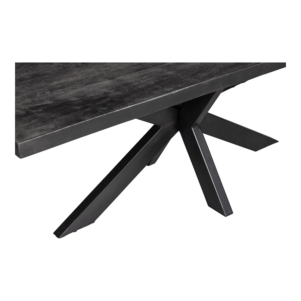 Mangohouten Eettafel Rechthoek Donald 220x100 cm Zwart (6cm) - Image 5