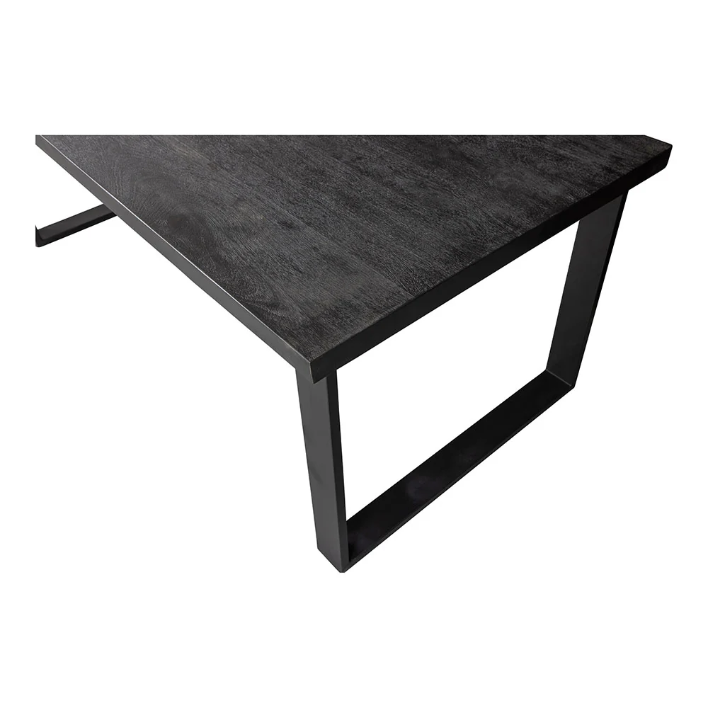 Mangohouten Eettafel Rechthoek Roy 180x100 cm Zwart (6cm) - Image 5
