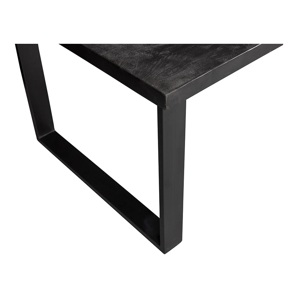 Mangohouten Eettafel Rechthoek Roy 260x100 cm Zwart (6cm) - Image 5
