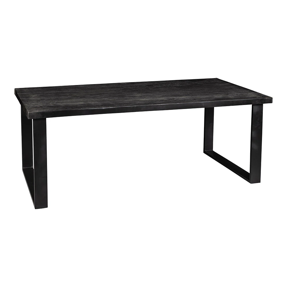 Mangohouten Eettafel Rechthoek Roy 300x100 cm Zwart (6cm) - Image 3