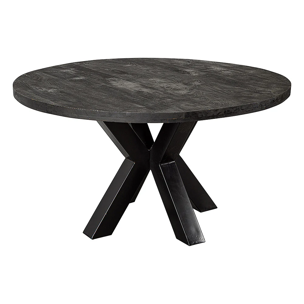 Mangohouten Eettafel Rond Tara 120 cm Zwart (5cm) - Image 3